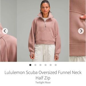 EUC lululemon athletica Women's scuba oversized funnel neck Sweatshirt half zip